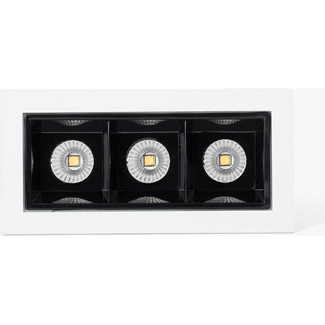 TROOP empotrable 3x2W blanco-negro 36° 2700K CRI90