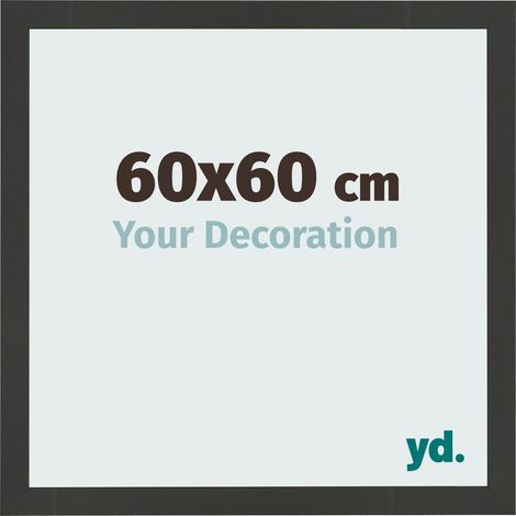 yd. - Cadre photo 60x60 - Noir Grain de Bois - MDF - Bologna (1/5)