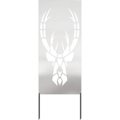 Brise-Vue de Jardin Panneau Séparation Décorative en Acier Argenté Mat 50 x 140 cm (1/5)