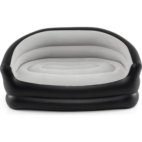COSTWAY Poltrona Gonfiabile a 2 Posti,Portatile con Superficie Floccaggio PVC,143x96x74 cm