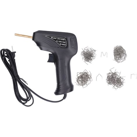 Pistolet de soudure plastique robuste avec agrafe, kit de réparation de pare-chocs pratique, soudeuse plastique à usage professionnel, prise US 100-120V, noir (1/5)