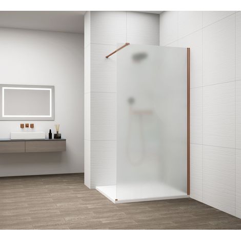 ESCA COPPER MATT Panneau de verre de douche monobloc, montage mural, verre mat, 800 mm (1/4)
