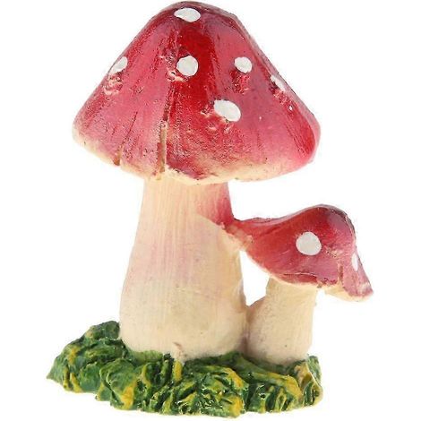 Décoration de jardin féerique : statue de champignon et figurines miniatures de fées en résine. Artisanat en résine.-Bright Red A
