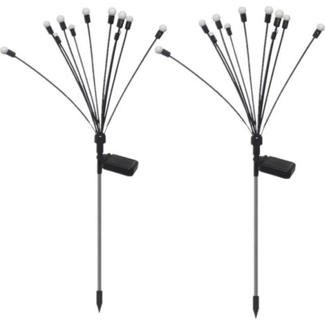 Lampes solaires 10 lumières constamment allumées lumière blanche 75 cm² de long décoration lumineuse luciole étanche extérieure (1/4)