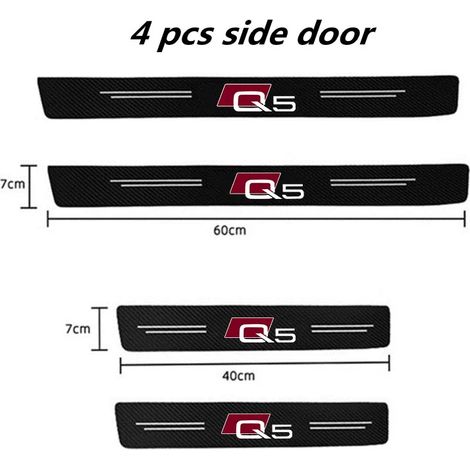 (4 pièces) Protections de seuil de porte latérale et de coffre,motif fibre de carbone,pour Audi Q5 2009-2021 (1/3)