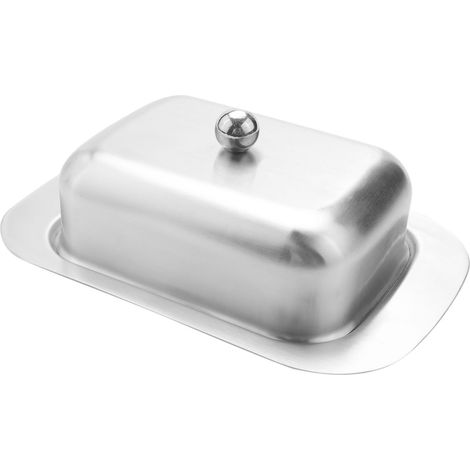 Beurrier en acier inoxydable, boîte de rangement élégante pour fromage, plateau de présentation facile à ranger (1/5)