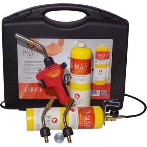 Kit Cannello brasatura saldobrasatura con 2 bombole gas saldatura rame stagno (1/3)