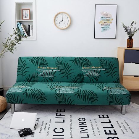 Housse de futon 3 places extensible, douce et antidérapante, base élastique, taille S - 90-150cm (1/5)