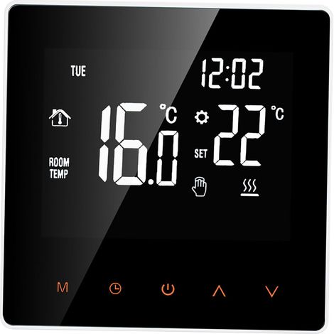 Thermostat intelligent eau/gaz, écran LCD tactile, programmation hebdomadaire, antigel, blanc – DELKEVIC
