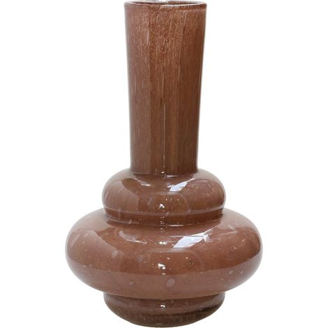 Vase décoratif en verre extra épais marron fait main pour intérieur de caractère - PANGIVO (1/3)