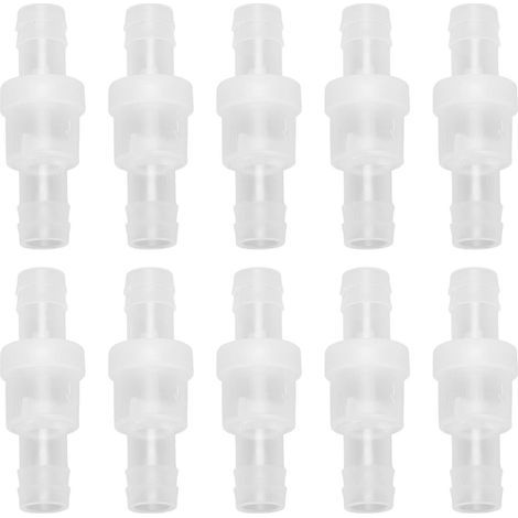 Clapet anti-retour 1 voie, tuyau d'arrêt d'eau translucide avec ressort pour l'industrie chimique 12mm/0,5 pouces 10 pièces (1/5)
