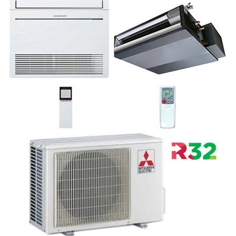 Climatizzatore Condizionatore Mitsubishi Canalizzabile + Console R32 SEZ-M DA + MFZ-KT Dual Split Inverter 9000 + 9000 BTU con U.E. MXZ- 2F42VF Classe A+++/A++