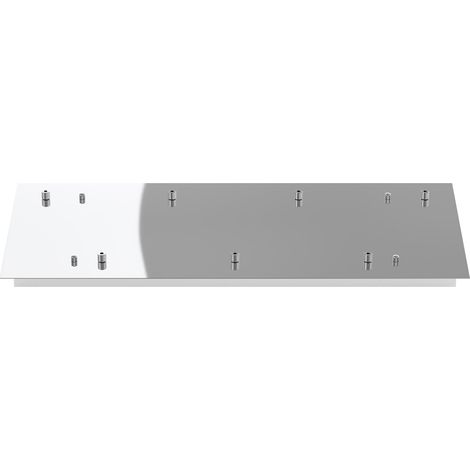Rosone Rettangolare Metallo Cromo 7 Fori 75X35Cm