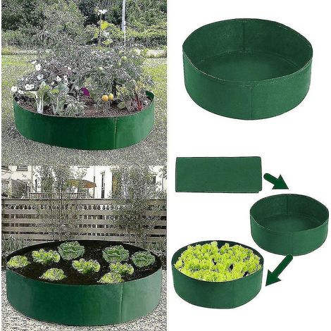 Contenant de plantation rond, sac de culture, pot de fleurs en tissu, jardin surélevé, décoration intérieure, violet, kit de plantation 90 x 30 cm (1/5)
