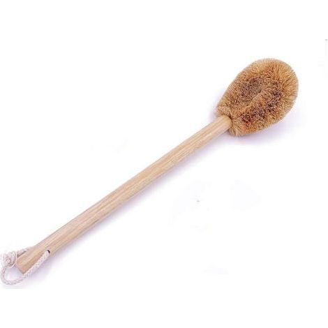 ZOLGINAH Toilettenbürste aus natürlicher Kokosfaser – umweltfreundlicher Holzgriff mit Baumwollkordel (1/5)