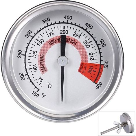 Thermomètre de Four en Acier Inoxydable Thermomètre pour Barbecue Grill fumoir Thermomètre 75 ℃ à 300 ℃ et 150 ℉ à 600 ℉ (Type B 300°C) (1/5)