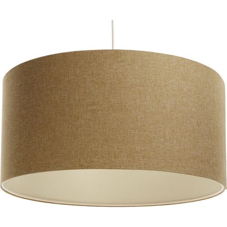 Suspension boho élégant en tissu crème hauteur ajustable - Ø 40 cm - H20 cm (1/5)