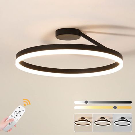 Lustre LED moderne, Plafonnier LED à intensité variable avec télécommande, plafonnier rond encastré de 30 cm, température de couleur 3 couleurs (1/5)