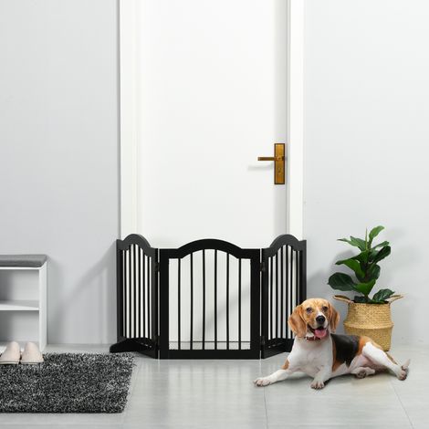 Barrière Sécurité Pliante Petits Chiens Grille Protection Panneaux Pattes Animaux Compagnie Noir 154,5x29,5x61cm