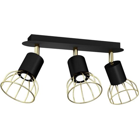 Plafonnier Milagro Dante Gold 3xGU10 métal noir/or 40W (1/5)