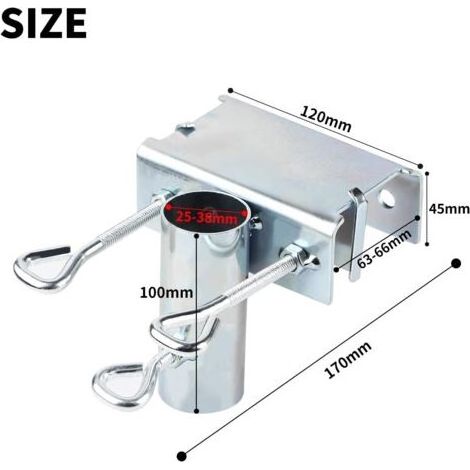 Support Parasol Balcon Pieds de Parasol Support de Parasol pour Table de Jardin, Pince de Parapluie Réglable pour Balcon, Fixation de Parasol pour Table, Ø25-38mm
