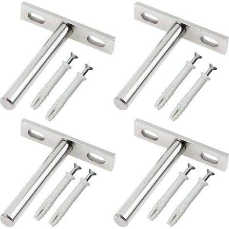 ZOLGINAH Staffe metalliche per mensole flottanti da 79 mm, supporto per mensole flottanti da installare a scomparsa su pareti in legno - 4 pezzi (1/5)