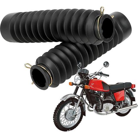 2 Pcs Couverture De Fourche Avant Cache-poussire, Couverture En Caoutchouc Bottes De Protection Protecteur D'amortisseur Noir Pour Moto Wy125.gn1 (1/5)