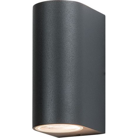 Applique Murale Extérieure Pour 2 Ampoules LED GU10 IP54 Cylindre Graphite ZAMBELIS (1/2)
