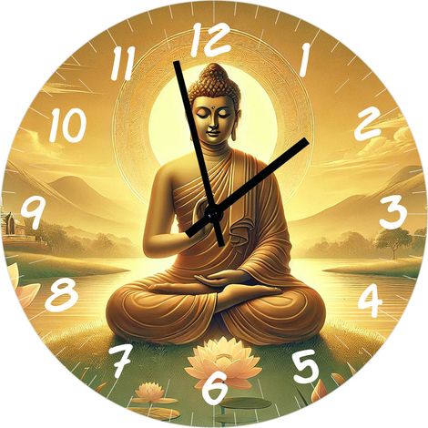 Horloge en verre sagesse de bouddha 29 cm (1/2)