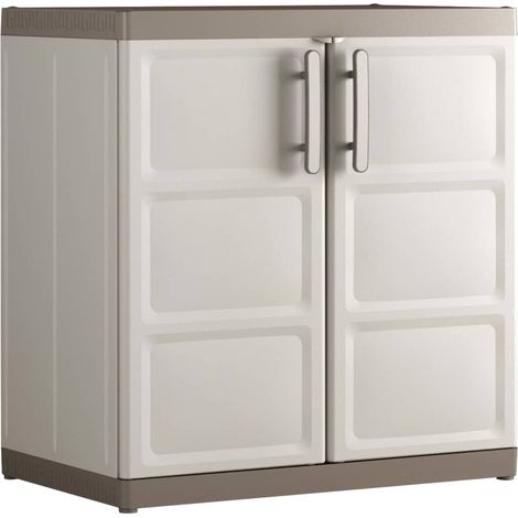 Armario bajo almacenaje Excellence XL beige y taupe 93 cm Keter (1/5)