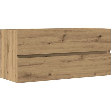 Armoire lavabo murale design moderne salle de bain 100 x 38,5 x 45 cm en bois d'ingénierie chêne artisanal