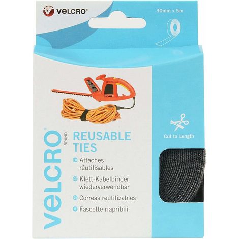 Velcro Selbstverschlussschlaufe Schwarz 30 mm 5 m