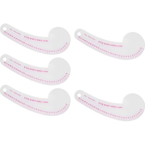 5 Pièces Règle à Courbe Couture Multifonction Transparente Haute Précision pour Création de Motifs Dessin Projet Couture (1/5)