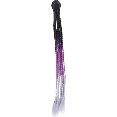 Casque Moto Style Punk avec Dreadlocks, Décoration Capillaire Ventouses Noir Violet Gris (1/5)