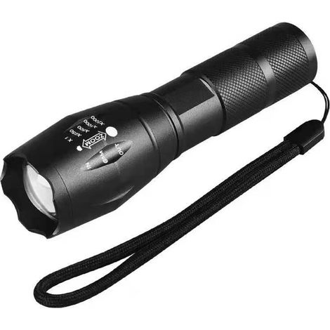 Wiederaufladbare, zoombare und helle Outdoor-Taschenlampe für Camping und Wandern (1/5)