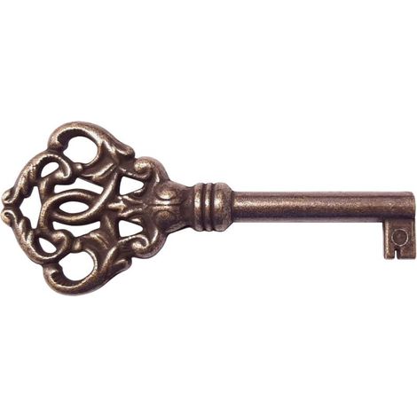 – Clé de meuble 80mm en métal brun patiné – Clé décorative pour meuble ancien – Rénovation armoire vintage et commode (1/3)