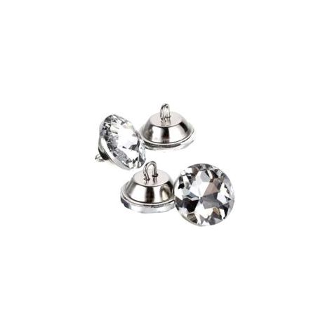 Set di 50 bottoni in cristallo trasparente, taglio a diamante, diametro 20 mm, con anelli, adatti per lavori artigianali e decorativi come cucito, trapuntatura di divani e rivestimento di poggiatesta 