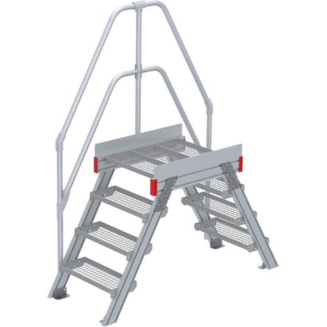 Euroline 512 Überstieg 60° 600mm Stufenbreite 2x4 Stufen Stahl Gitterrost