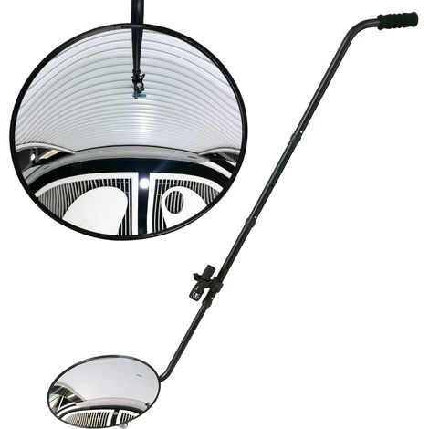 LYCXAMES Unterfahrzeug-Inspektionsspiegel – 30 cm großer konvexer Spiegel mit Rädern und LED-Licht für Sicherheitskontrollen unter Autos, Lastwagen und Geräten. (1/5)