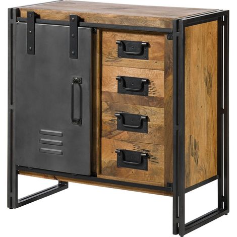 Commode Manguier natur laqué 90x45x90 cm monté BLACKBURN 308