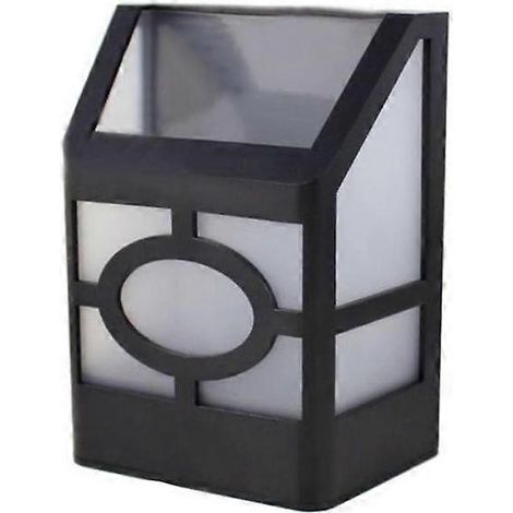 Lampe solaire rétro murale solaire d'extérieur étanche à 2 LED pour clôture, jardin ou espace carré. (1/5)