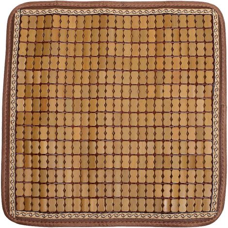 Tapis de sauna en bambou pour se rafraîchir, lot de 2, avec dessous antidérapant, couleur café. (1/5)