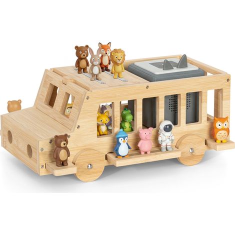 Tonie-Regal für Toniebox Hörfiguren, Magnetische Aufbewahrung für 20-30 Tonie, Verstärkte Magnetleisten, Freistehende Regale, Kinderregal für Mädchen & Jungen, 3D-Auto mit Rädern (1/5)
