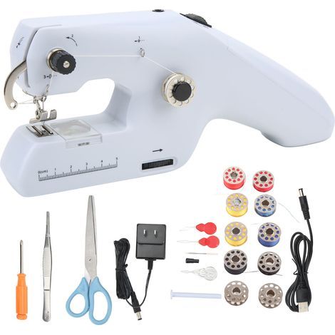 Machine à Coudre Portable Électrique avec Prise US - Double Ligne et Manche Ergonomique - 110‑240V (1/5)