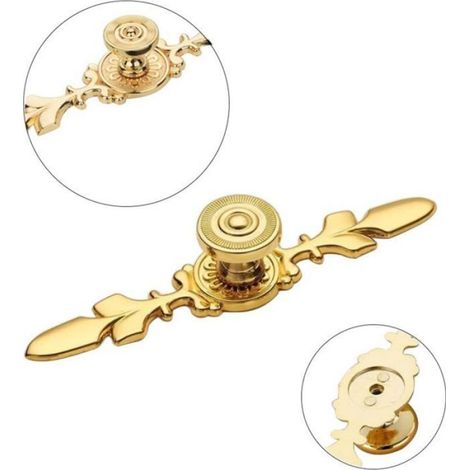 Poignee Meuble Dore 6 Pices Bouton Meuble Bouton de Porte Poigne Meuble Poignet de Porte Cuisine Poignee de Meuble Vintage (1/4)