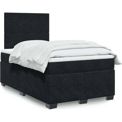 Boxspringbett mit Matratze Schwarz 120x200 cm Samt
