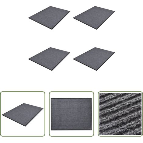 PVC Fußmatte - Türmatten 4 Stk. PVC Grau 90 x 60 cm (1/5)