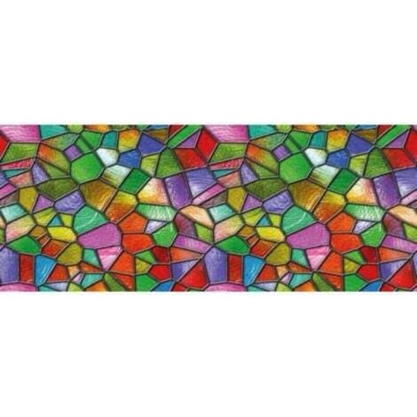 Sichtschutzfolie – Buntglasoptik – Aufkleber für Fenster und Duschtüren – 58 x 120 cm (1/4)