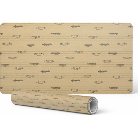 Alfombrilla antideslizante para ratón y teclado con estampado de aviones retro, 120 x 60 cm. (1/5)