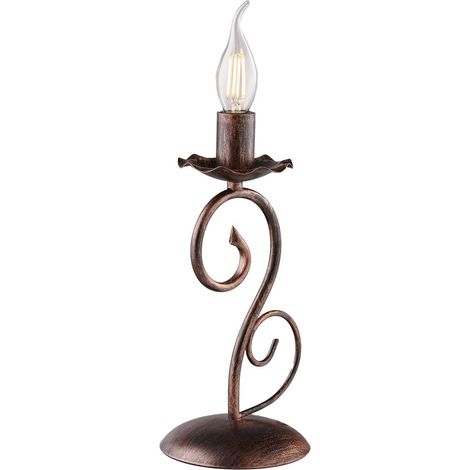 Lumetto in ferro Nero decorazione Rame una luce 13x h28cm (1/4)